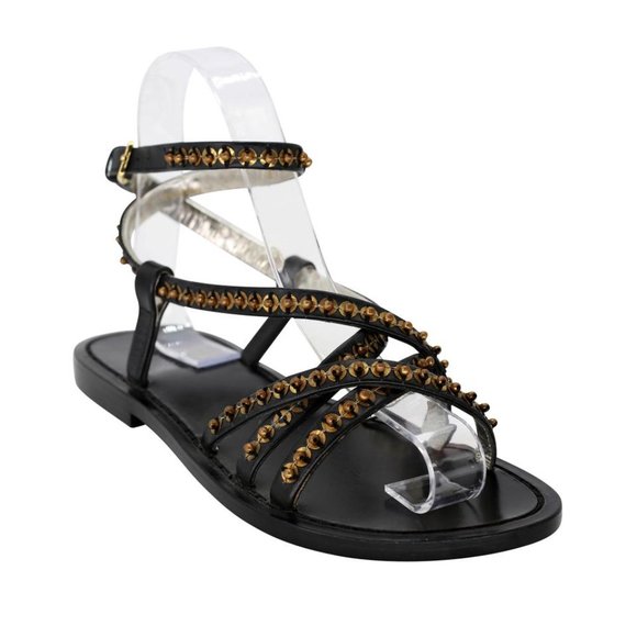 Dsquared2 Studded 35 Leather Slides Roman Sandals DS-S06013P-0003 - Picture 8 of 11